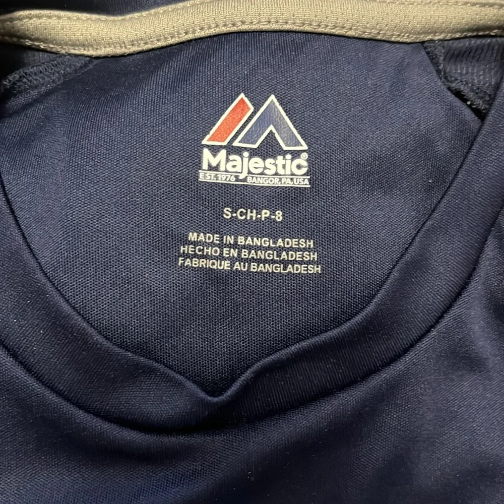 Majestic NY Yankee Jersey Navy & Gray Boys Size Small (8) & Free Yankees…